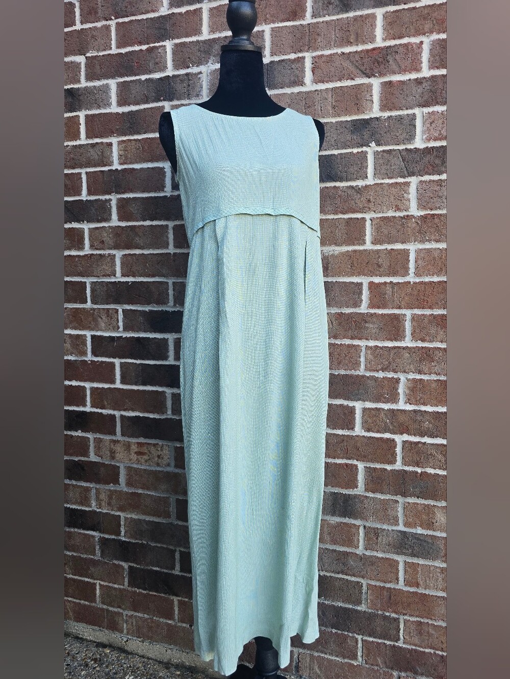 Vintage Talbots Petites Sage Green Layered Maxi Dress Size 4